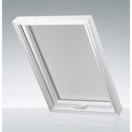 Okno dachowe z tworzywa sztucznego | 78x98 cm (780x980 mm) | biały z brązowym oblachowaniem | SKYLIGHT