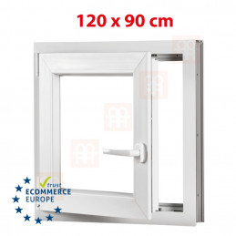 Plastic window | 120x90 cm (1200x900 mm) | white | opening and tilting | left