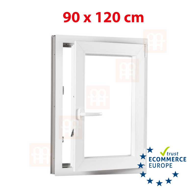 Plastové okno | 90x120 cm (900x1200 mm) | bílé | otevíravé i sklopné | pravé