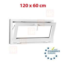 Plastic window | 120x60 cm (1200x600 mm) | white | tiltable