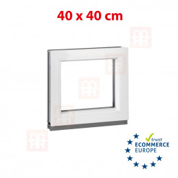 Plastic window | 40x40 cm (400x400 mm) | white | fixed (non-opening)