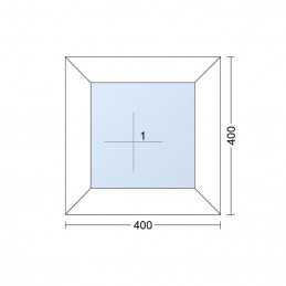 Janela plástica | 40x40 cm (400x400 mm) | branca | fixa (sem abertura)