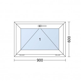 Okno plastikowe | 90x60 cm (900x600 mm) | białe | uchylne