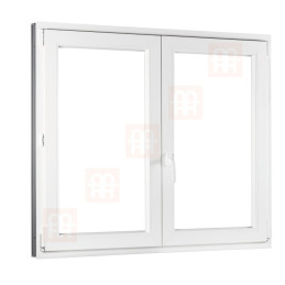 Double-leaf plastic window 140x140 cm (1400x1400 mm), right, white | TROCAL | triple glazing