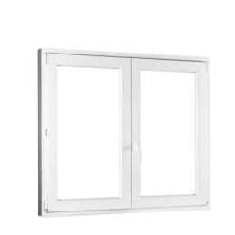 Double-leaf plastic window 150x120 cm (1500x1200 mm), right, white | TROCAL | triple glazing