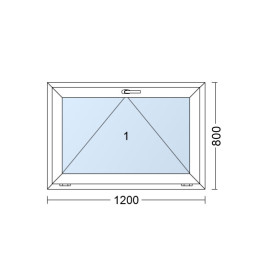 Plastic window 120x80 cm (1200x800mm) tilting / hinged white / anthracite