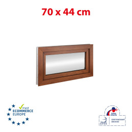 Fenêtre en plastique 70x44 cm (700x440mm) inclinable blanc / chêne doré