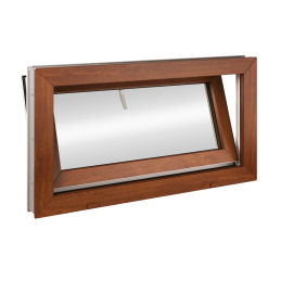 Plastic venster 100x50 cm (1000x500mm) kantelbaar wit / gouden eik