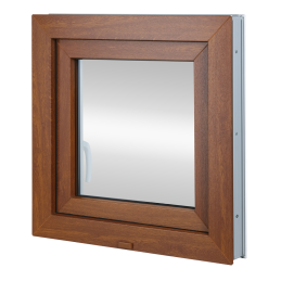 Okno plastikowe 55x55 cm (550x550mm) otwierane i składane lewe biały / złoty dąb