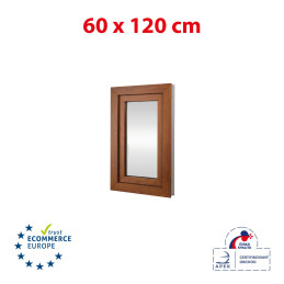 Fereastră din plastic 60x120 cm (600x1200mm) deschidere și pliere stânga alb / stejar auriu