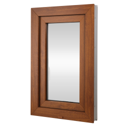 Plastic window 60x120 cm (600x1200mm) opening and tilting left white / golden oak