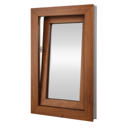 Plastic window 60x120 cm (600x1200mm) opening and tilting left white / golden oak