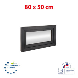Finestra in plastica 80x50 cm (800x500mm) inclinabile bianca / antracite