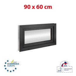 Fereastră din plastic 90x60 cm (900x600mm) înclinabilă alb / antracit