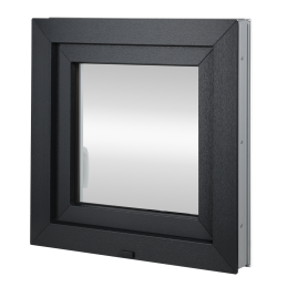 Plastic window 55x55 cm (550x550mm) opening and tilting left white / anthracite