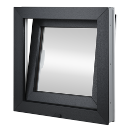 Fenêtre en plastique 55x55 cm (550x550mm) ouverture et pliage gauche blanc / anthracite