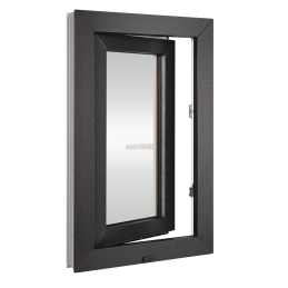 Plastic window 50x70 cm (500x700mm) opening and tilting right white / anthracite