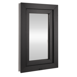 Plastic venster 60x80 cm (600x800mm) open en kantelbaar rechts wit / antraciet
