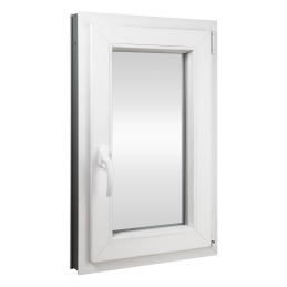 Plastic window 60x80 cm (600x800mm) opening and tilting right white / anthracite