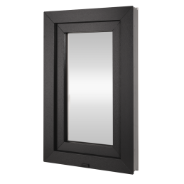 Plastic venster 60x80 cm (600x800mm) openen en vouwen links wit / antraciet