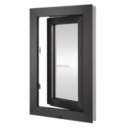 Plastic window 60x80 cm (600x800mm) opening and tilting left white / anthracite
