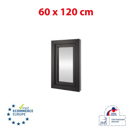 Ventana de plástico 60x120 cm (600x1200mm) apertura y plegado izquierda blanco / antracita