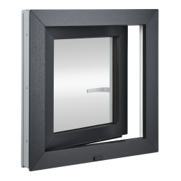 Plastic window 80x80 cm (800x800mm) opening and tilting right white / anthracite