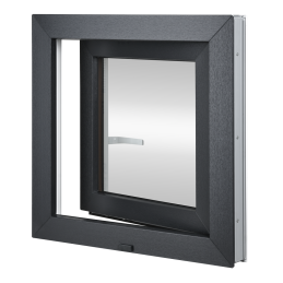 Fenêtre en plastique 80x80 cm (800x800mm) ouverture et pliage gauche blanc / anthracite