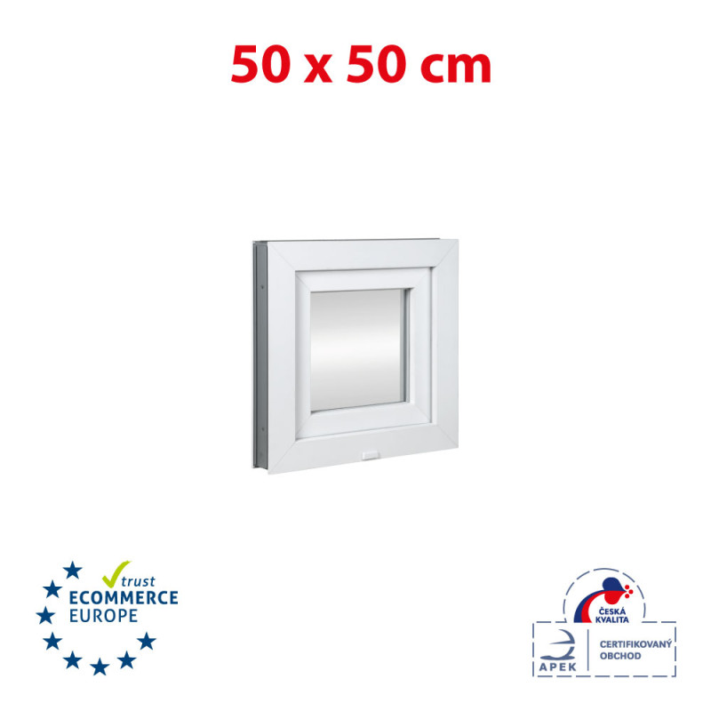 Fereastră din plastic | 50x50 cm (500x500 mm) | alb | înclinabilă