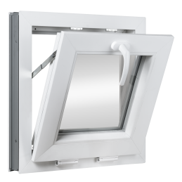 Finestra in plastica | 50x50 cm (500x500 mm) | bianco | inclinabile