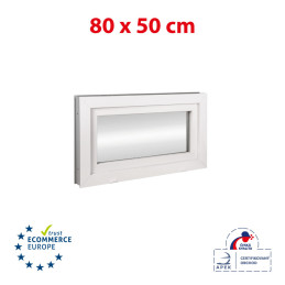 Plastic window 80x50 cm (800x500 mm), tilt, white | TROCAL
