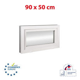 Plastic window 90x50 cm (900x500 mm), tilt, white | TROCAL