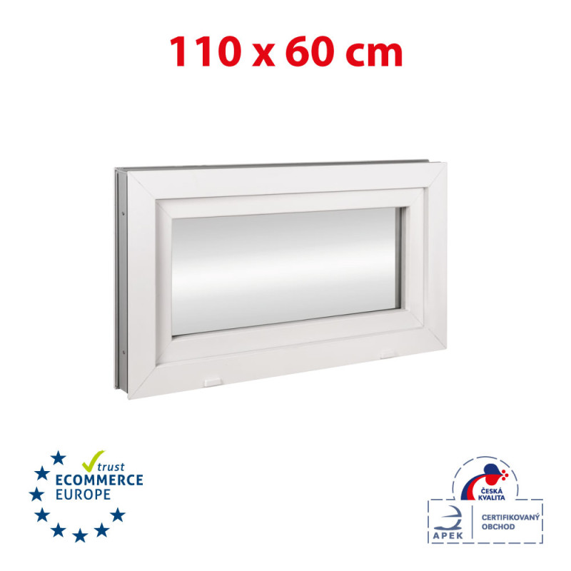 Plastic window 110x60 cm (1100x600 mm), tilt, white | TROCAL