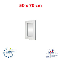 Plastic window 50x70 cm (500x700 mm), tilt-and-turn left, white | TROCAL