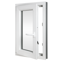 Plastic window 50x70 cm (500x700 mm), tilt-and-turn left, white | TROCAL