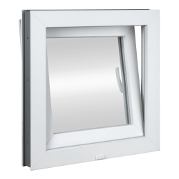Plastic window 55x55 cm (550x550 mm), tilt-and-turn right, white | TROCAL