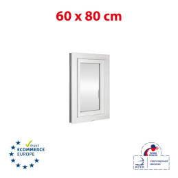 Plastic window 60x80 cm (600x800 mm), tilt-and-turn right, white | TROCAL