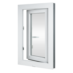 Plastic window 60x100 cm (600x1000 mm), tilt-and-turn left, white | TROCAL