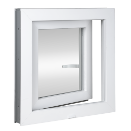 Plastic window | 70 x 70 cm (700 x 700 mm) | white | opening and tilting | right
