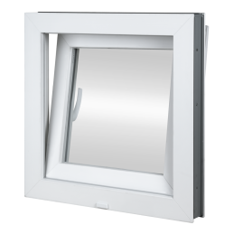 Plastic window 70x70 cm (700x700 mm), tilt-and-turn left, white | TROCAL