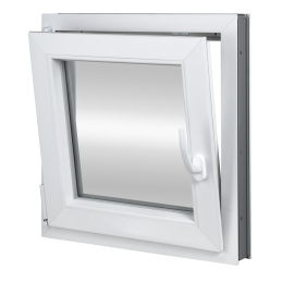Plastic window 70x70 cm (700x700 mm), tilt-and-turn left, white | TROCAL
