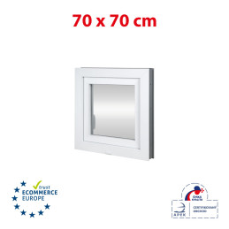 Plastic window 70x70 cm (700x700 mm), tilt-and-turn left, white | TROCAL
