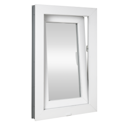 Plastic window 70x90 cm (700x900 mm), tilt-and-turn right, white | TROCAL