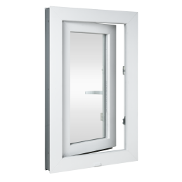 Plastic window 80x100 cm (800x1000 mm), tilt-and-turn right, white | TROCAL