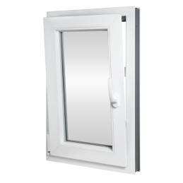 Plastic window 80x100 cm (800x1000 mm), tilt-and-turn left, white | TROCAL