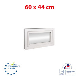 Plastic window 60x44 cm (600x440 mm), tilt, white | TROCAL