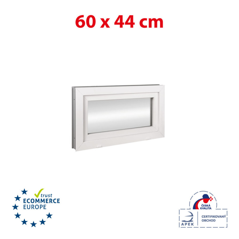 Plastic window 60x44 cm (600x440 mm), tilt, white | TROCAL