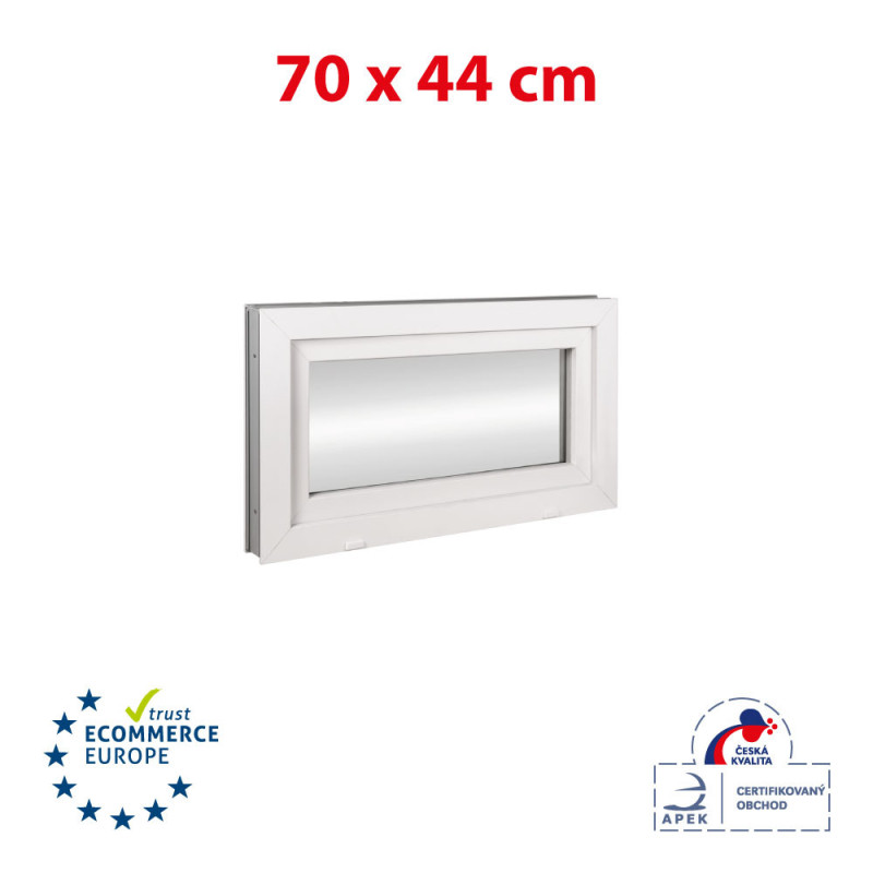Plastic window 70x44 cm (700x440 mm), tilt, white | TROCAL