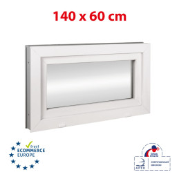 Plastic window 140x60 cm (1400x600 mm), tilt, white | TROCAL