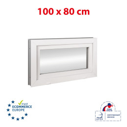 Plastic window | 100x80 cm (1000x800 mm) | white | tilting / hinged